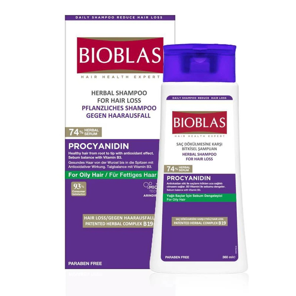 BIOBLAS PROCYANIDI HERBAL SHAMPOO <br> Шампон за масна коса, 360мл.