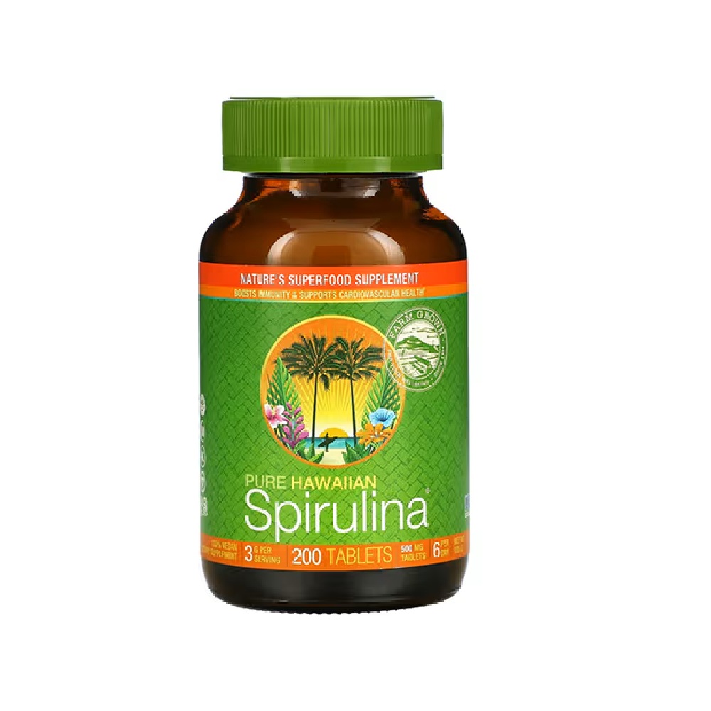 NOW SPIRULINA <br> Најдобар природен извор на биолошко железо и селен 500мг, 200 таблети