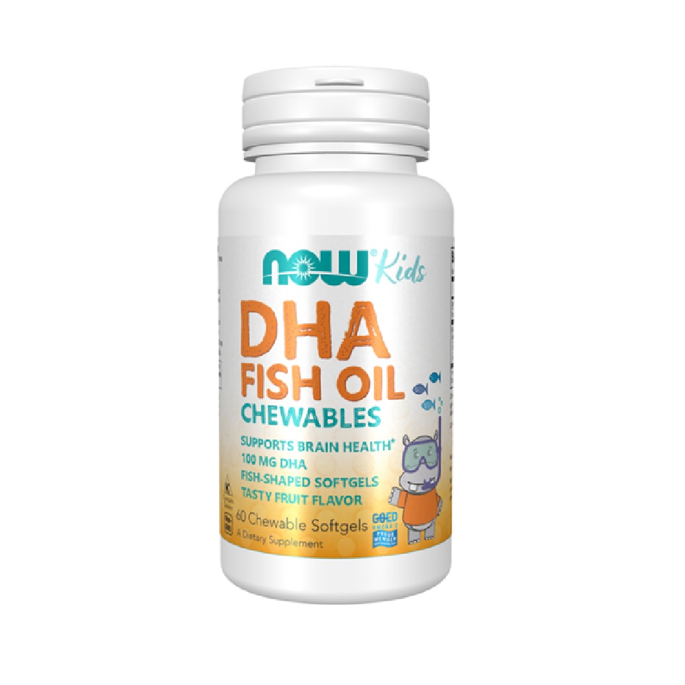NOW DHA KIDS CHEVABLE <br> Омега-3 масни киселини за деца 100мг, 60 капсули за џвакање
