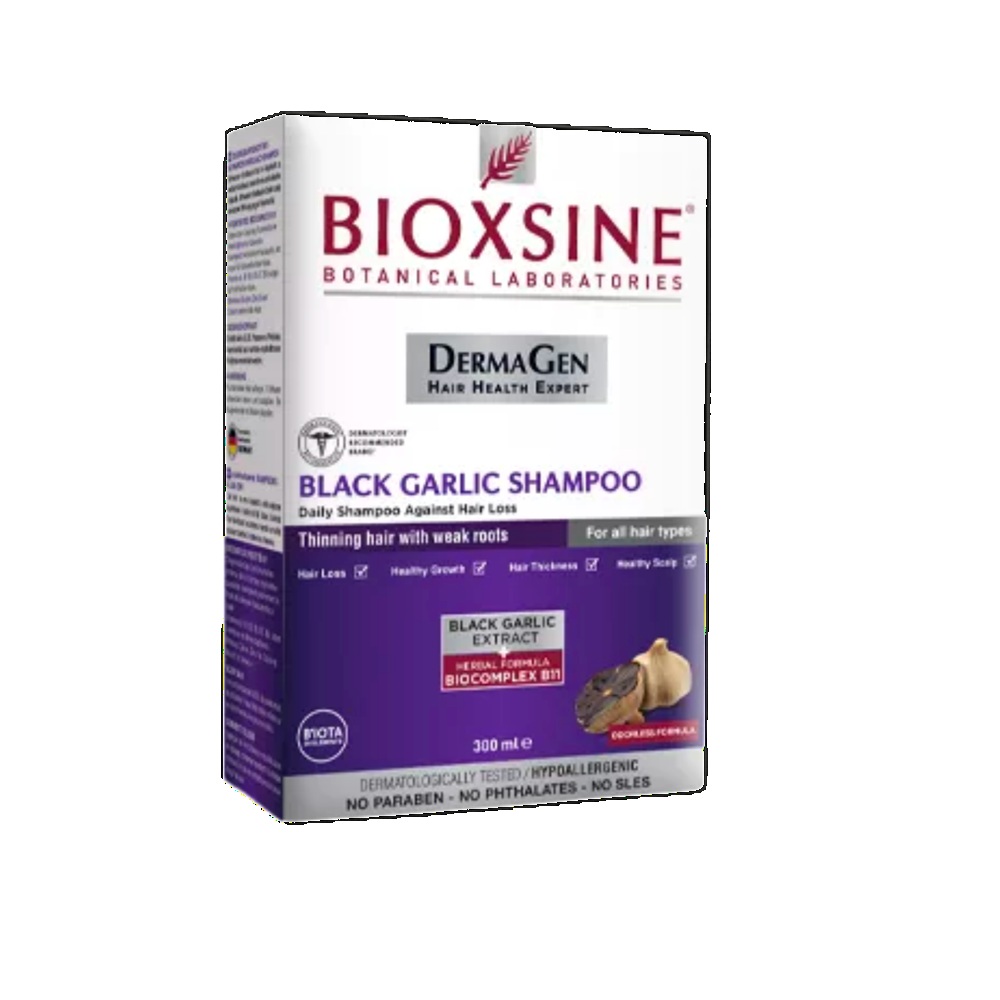 BIOXSINE DERMAGEN BLACK GARLIC SHAMPOO <br> Шампон со црн лук против опаѓање на коса, 300мл.