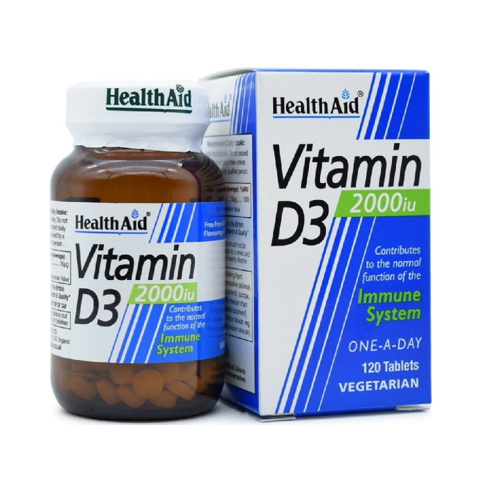 HEALTH AID VITAMIN D3 2000IU <br> Витамин D3, 120 таблети