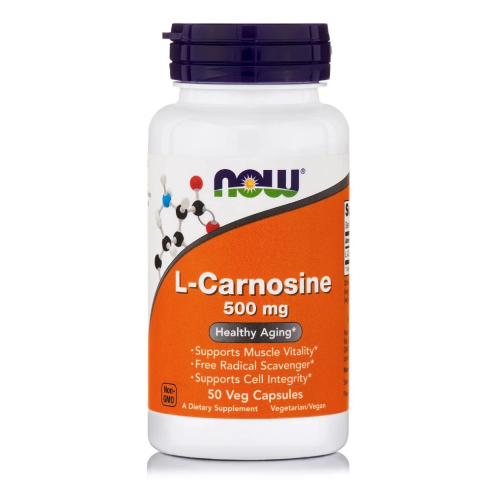 NOW L-CARNOSINE <br> Л-карнозин 500мг, 50 капсули