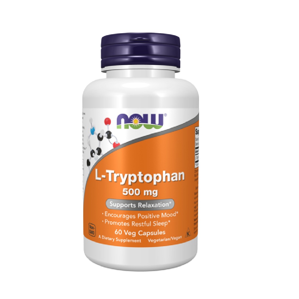 NOW L-TRYPTOPHAN <br> Додаток во исхра за релаксација и позитивно расположение 500мг, 60 капсули