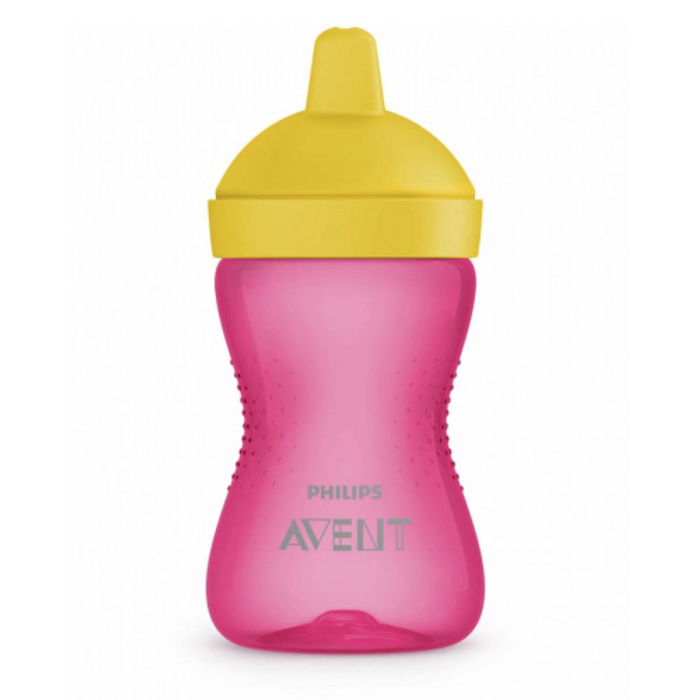 PHILIPS AVENT SOFT, BITE-RESISTANT SPOUT CUP <br> Пластична чаша со тврдо клунче, за 18+ месеци, 300мл, розева