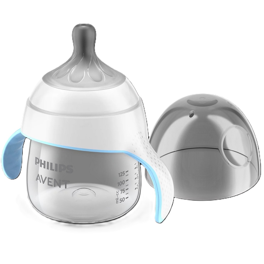 PHILIPS AVENT NATURAL RESPONSE TRAINER CUP <br> Пластично шише со мека силиконски цуцла, за 6+ месеци, 150мл.