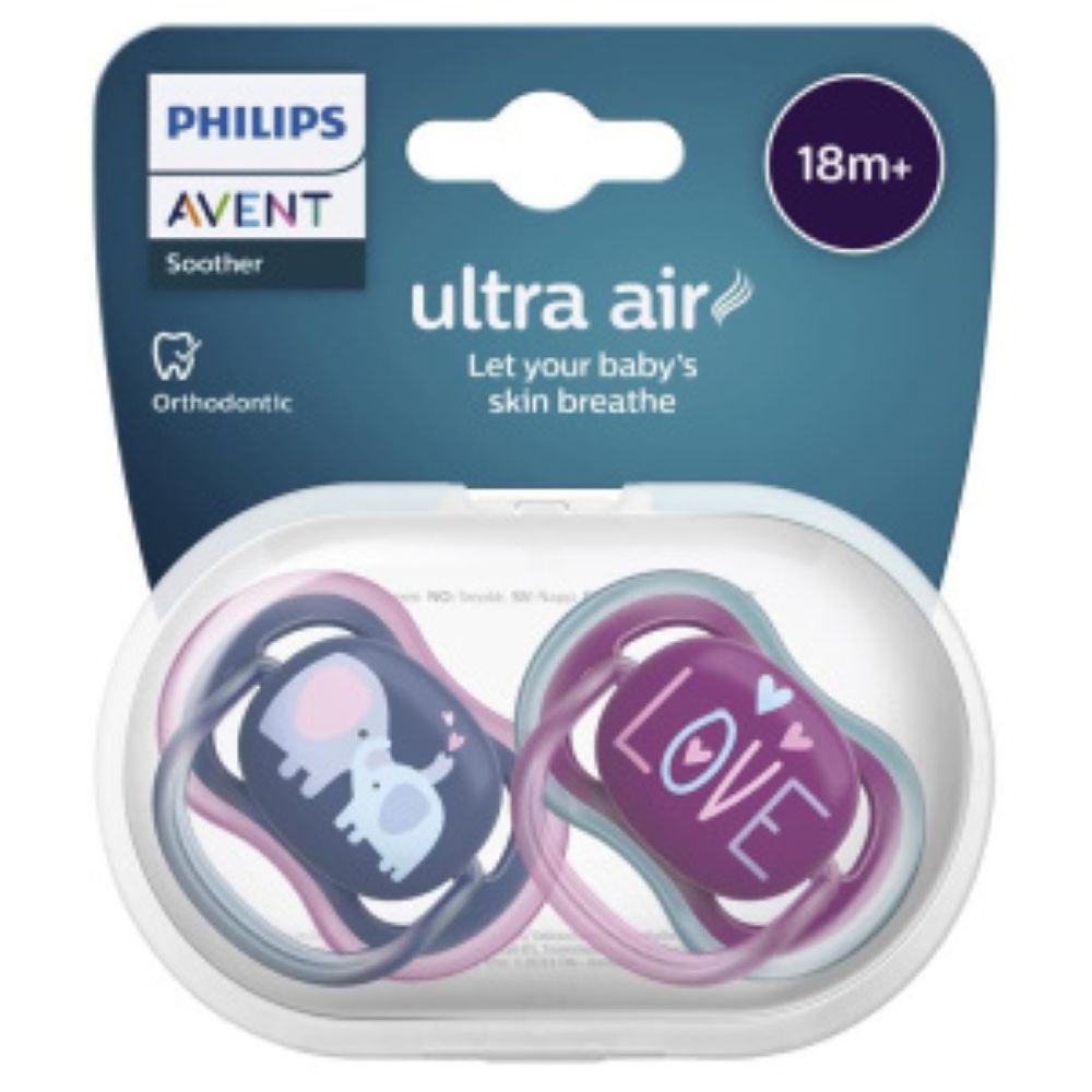 PHILIPS AVENT ULTRA AIR PACIFIER <br> Силиконска цуцла лажливка, за 18+ месеци