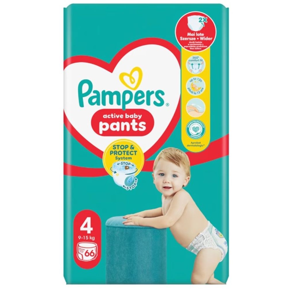 PAMPERS PANTS 4 (9-15 KG), 66 <br> Гаќички за бебиња бр. 4 (9-15 кг), 66 гаќички
