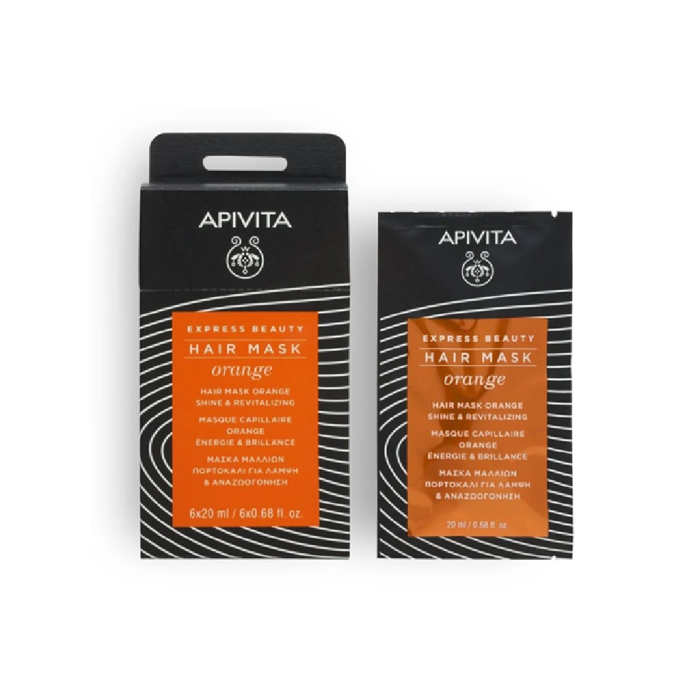 APIVITA EXPRESS BEAUTY SHINE & REVITALIZING HAIR MASK EXPRESS BEAUTY <br> Ревитализирачката маска за коса, 6х20 мл.