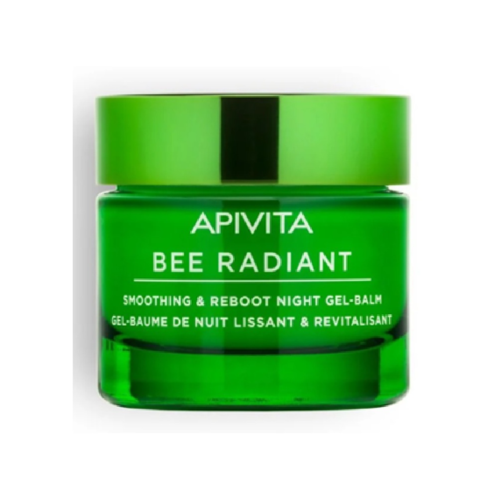 APIVITA BEE RADIANT SMOOTHING & REBOOT NIGHT GEL-BALM <br> Ноќен гел‑балсам за измазнување и регенерација, 50мл.