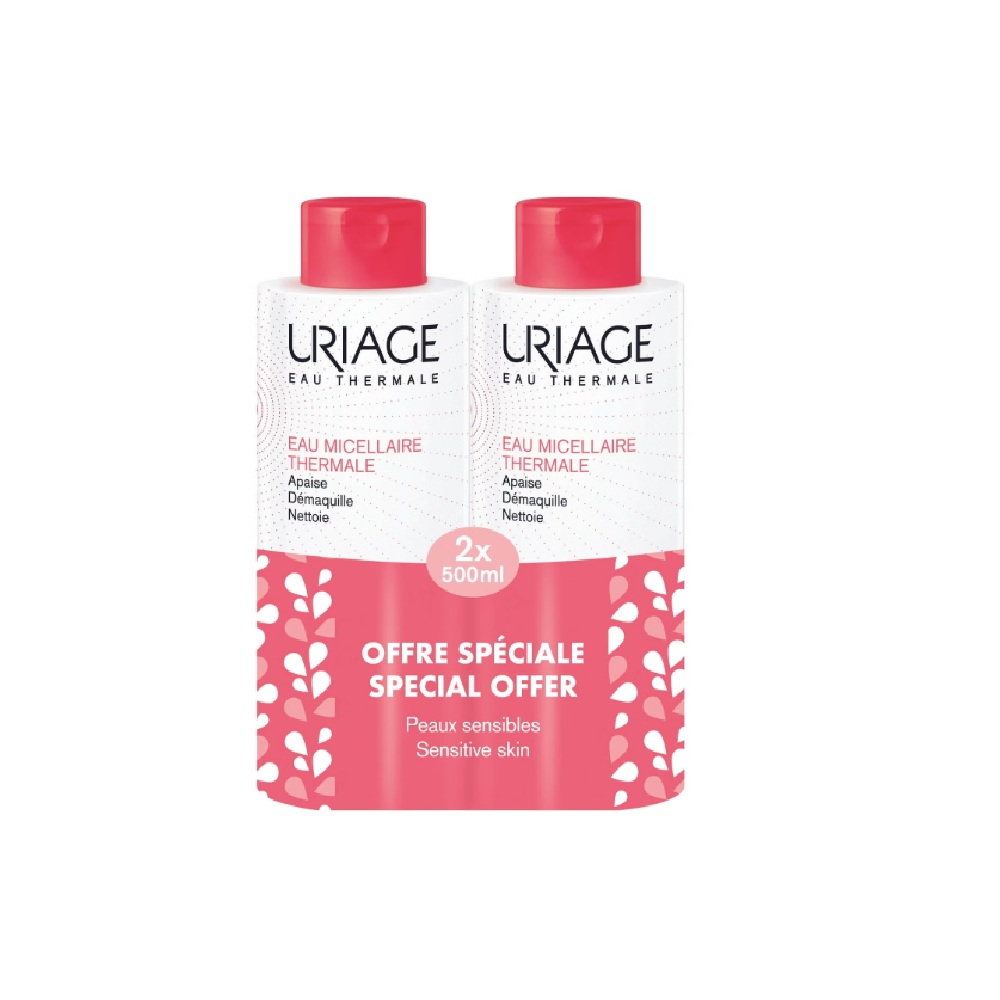 URIAGE THERMAL MICELLAR WATER 1+1 <br> Сет 1+1 Мицеларна вода за сензитивна кожа, 500мл.