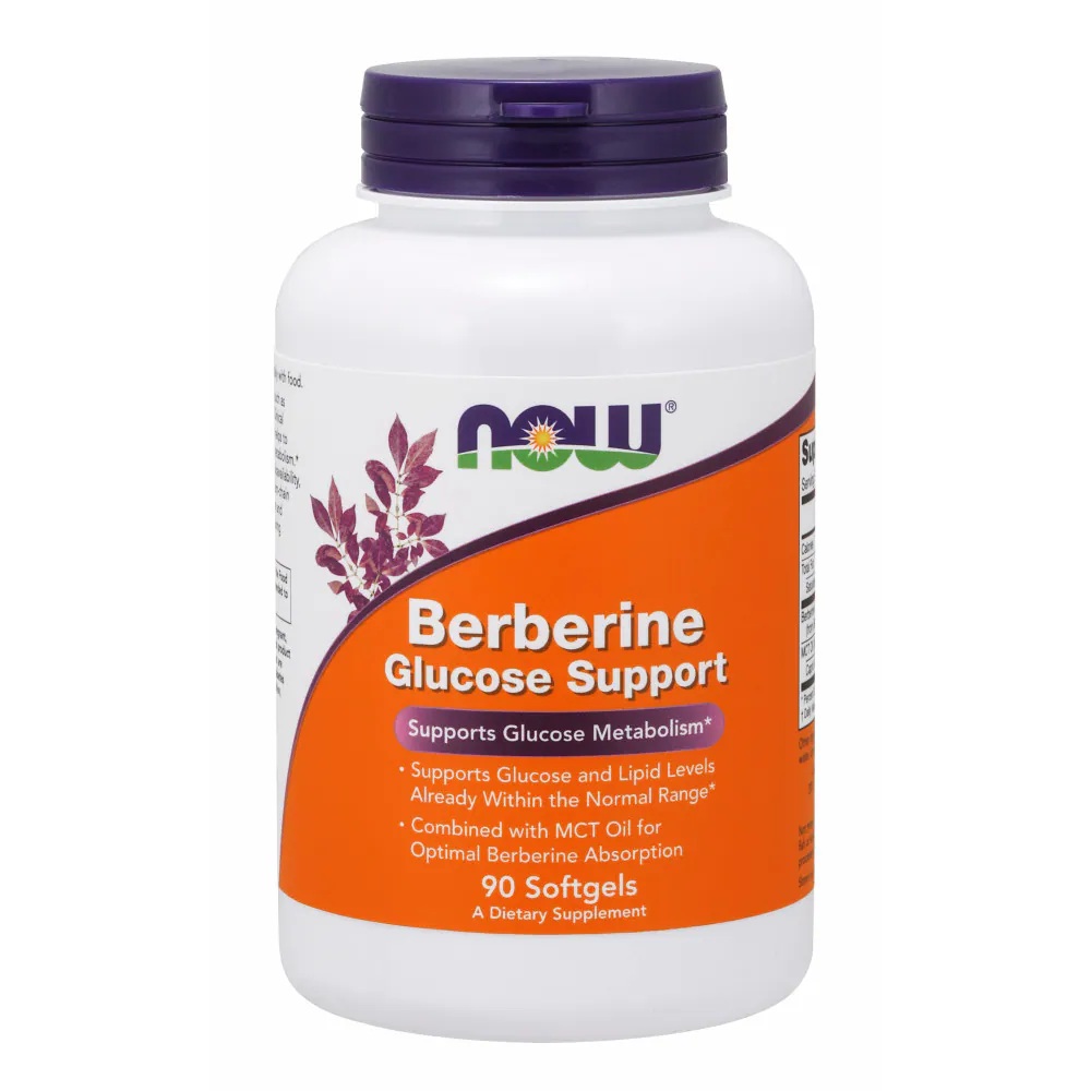 NOW BERBERINE GLUCOSE SUPPORT <br> Додаток во исхрана за регулирање на нивото на гликоза, 90 капсули