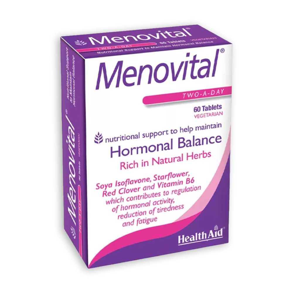 HEALTH AID MENOVITAL <br> Таблети за регулирање на хормоналната активност, 60 таблети